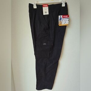 WRANGLER RELAXED FIT CARGO PANTS Black Cotton 36 X 30
